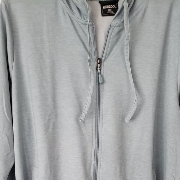 Light Weight Turquoise Blue Zip Hoodie: Size 2X - Picture 2 of 5